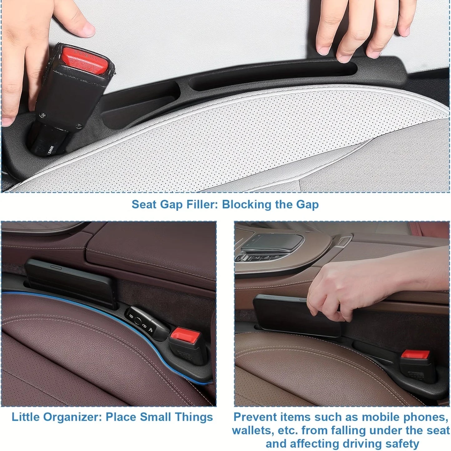 2PCS Car Seat Gap Filler & Organizer